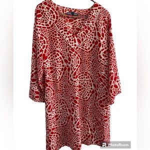 Southern frock red and white dress size XL